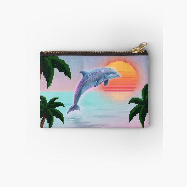 Item preview, Vaporwave Dolphin Sunset Retro 90s Aesthetic Sunset Beach designed and sold by BestCoolStuff.