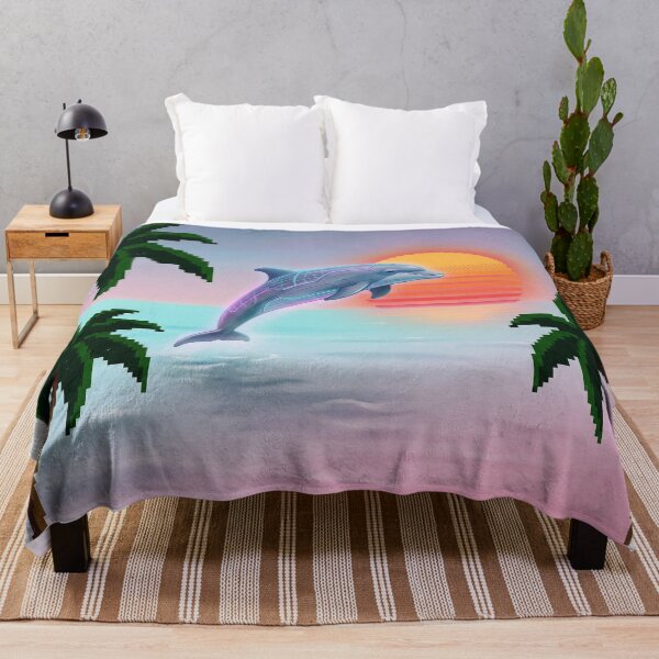 Item preview, Vaporwave Dolphin Sunset Retro 90s Aesthetic Sunset Beach designed and sold by BestCoolStuff.
