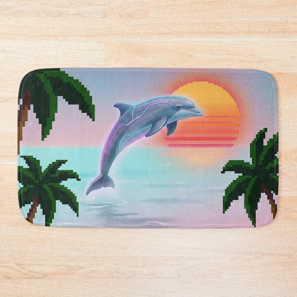 Item preview, Vaporwave Dolphin Sunset Retro 90s Aesthetic Sunset Beach designed and sold by BestCoolStuff.