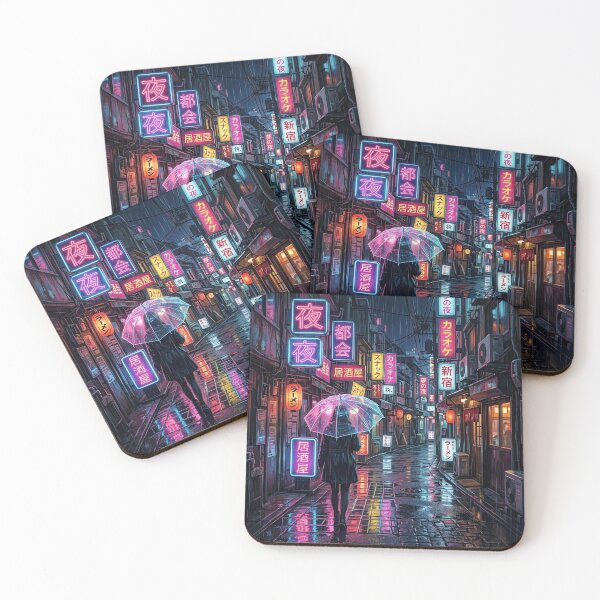 Item preview, Retro Tokyo City Pop Rainy Night Neon Japanese Synthwave designed and sold by BestCoolStuff.