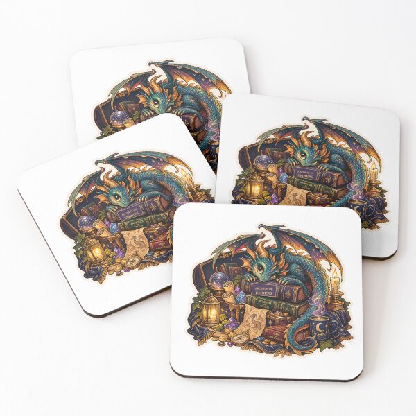 Item preview, Tiny Dragon's Enchanted Book Hoard designed and sold by Odd Hours Studio.