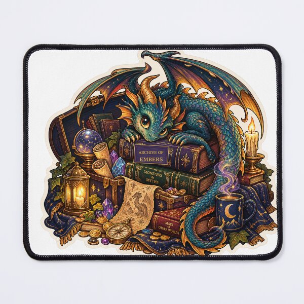 Item preview, Tiny Dragon's Enchanted Book Hoard designed and sold by Odd Hours Studio.