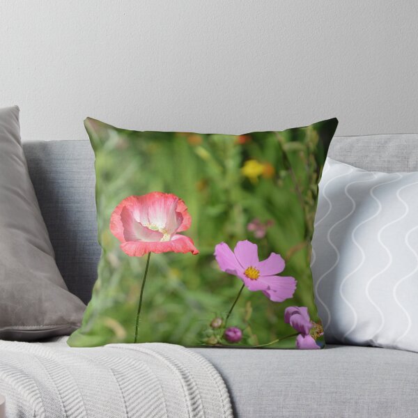 Item preview, Bicolor Poppy Standing in Summer Wildflower Field designed and sold by MiraNadaPrints.