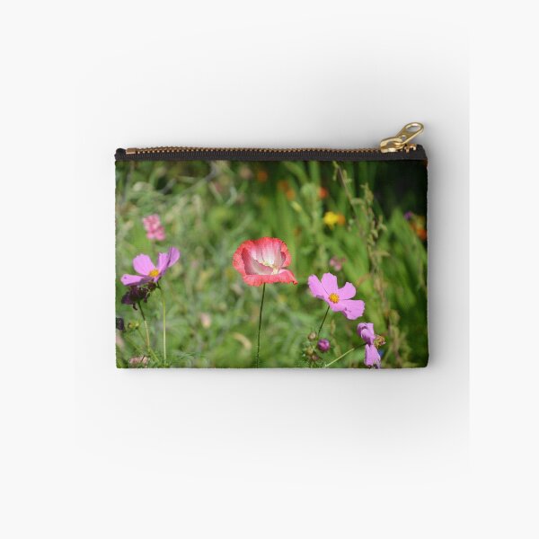 Item preview, Bicolor Poppy Standing in Summer Wildflower Field designed and sold by MiraNadaPrints.