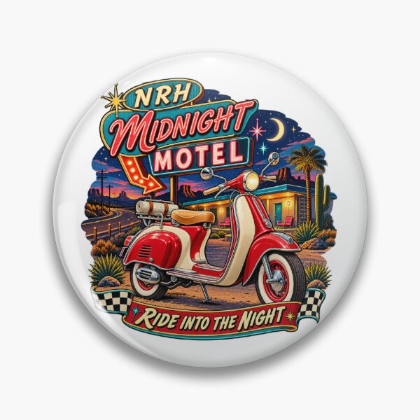 Item preview, NRH Midnight Motel Ride Into Night Retro designed and sold by Normandy Road Heritage™ - Vintage Garage Art.