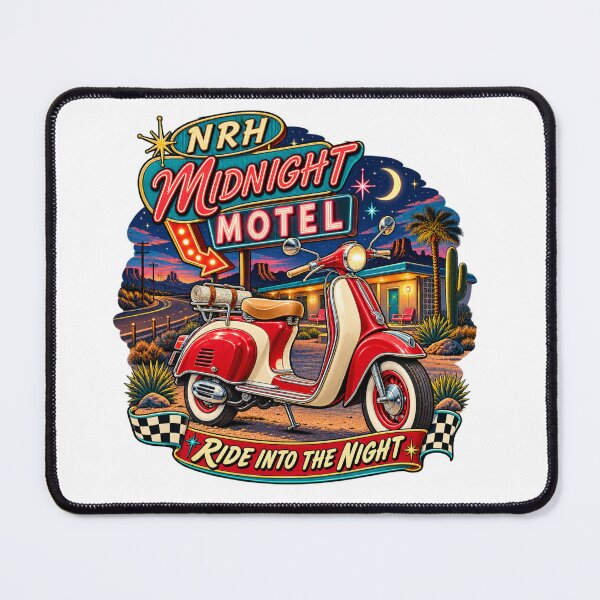 Item preview, NRH Midnight Motel Ride Into Night Retro designed and sold by Normandy Road Heritage™ - Vintage Garage Art.