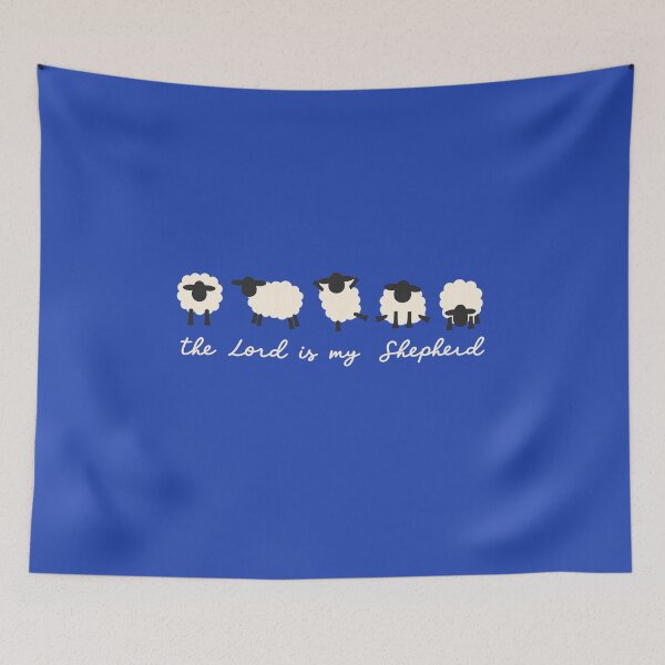 Item preview, «The Lord Is My Shepherd» — Minimalist Faith Art with Gentle Sheep designed and sold by Krasnovaovaova.