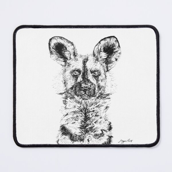Item preview, African Wild Dog - Painted Dog Ink Illustration designed and sold by Magpie Prints.