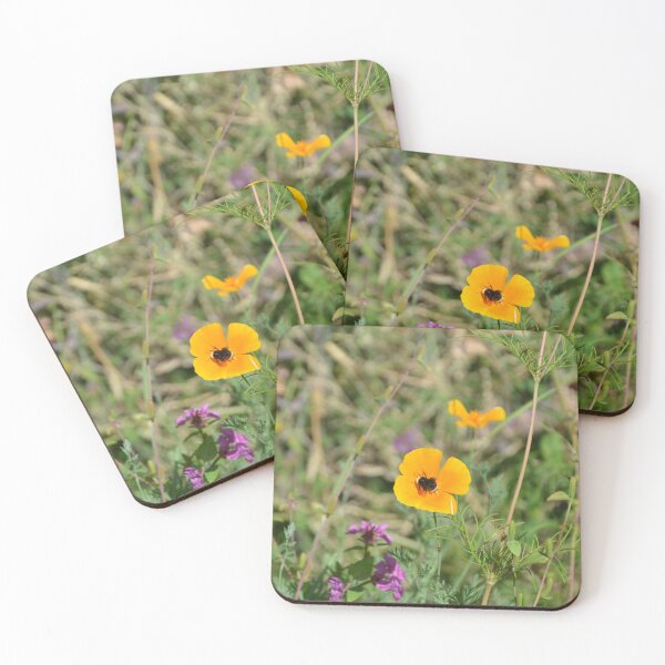 Item preview, Bumblebee Pollinating Poppy in Wild Meadow designed and sold by MiraNadaPrints.