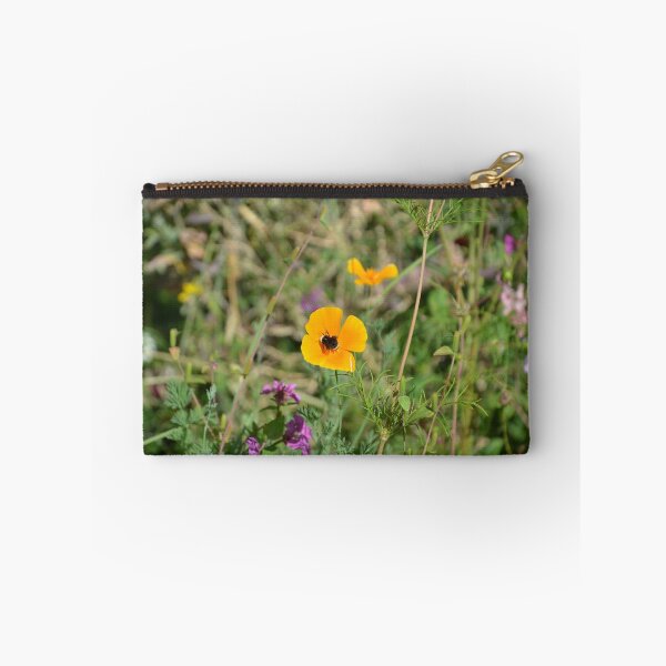 Item preview, Bumblebee Pollinating Poppy in Wild Meadow designed and sold by MiraNadaPrints.