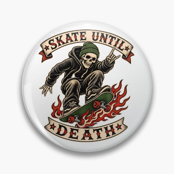 Item preview, Skate Until Death Skeleton Skater Vintage Tattoo Art designed and sold by Countryfied.