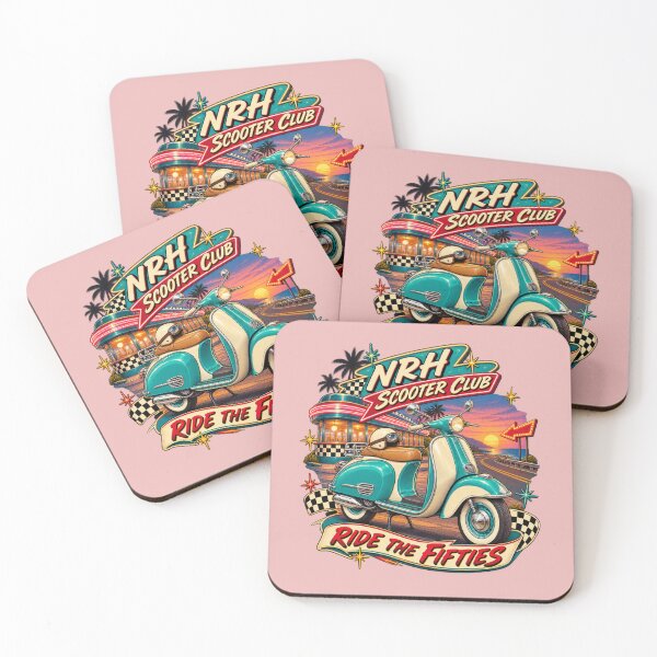 Item preview, NRH Scooter Club Ride The Fifties Retro designed and sold by Normandy Road Heritage™ - Vintage Garage Art.