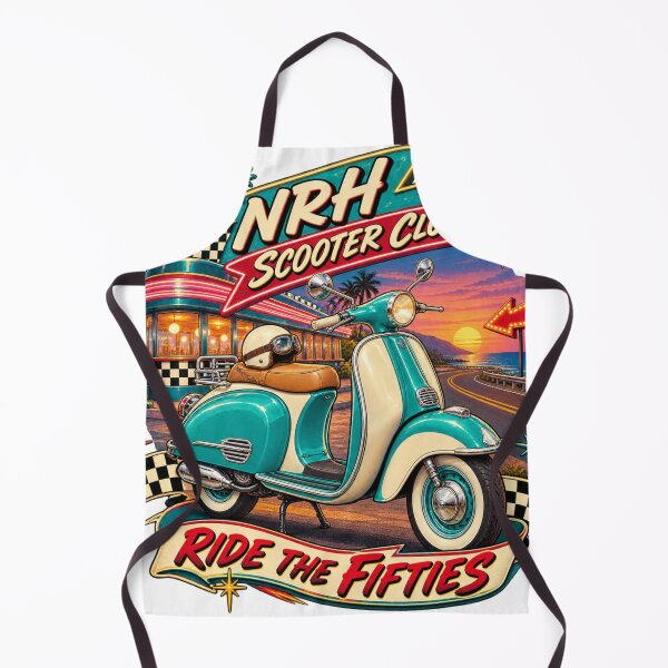 Item preview, NRH Scooter Club Ride The Fifties Retro designed and sold by Normandy Road Heritage™ - Vintage Garage Art.