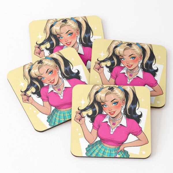 Item preview, Y2K Kawaii Blonde Girl – Pink Pop Fashion Preppy Anime Style designed and sold by HappyOops.