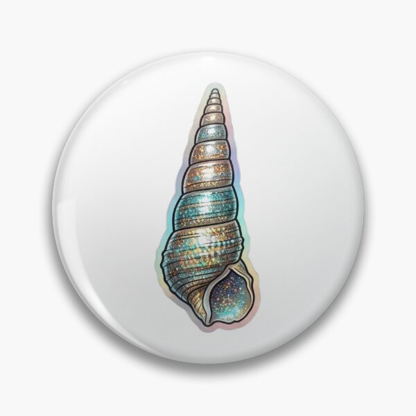 Item preview, Glittering Spiral Seashell in Aqua and Gold designed and sold by KenworksDigital.