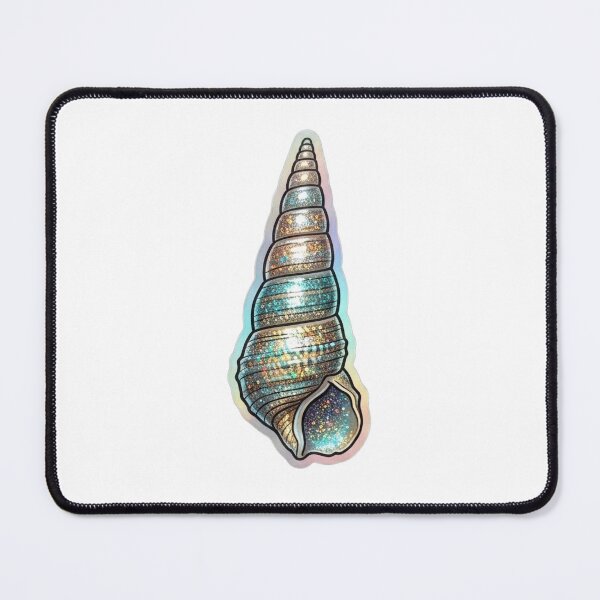 Item preview, Glittering Spiral Seashell in Aqua and Gold designed and sold by KenworksDigital.