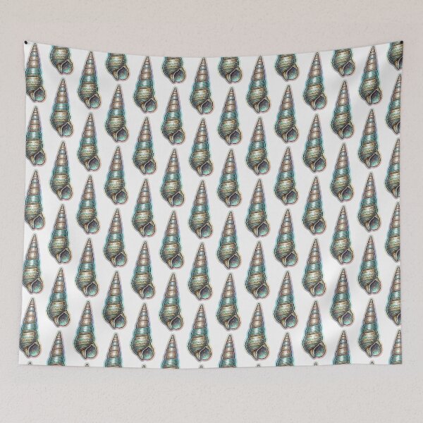 Item preview, Glittering Spiral Seashell in Aqua and Gold designed and sold by KenworksDigital.