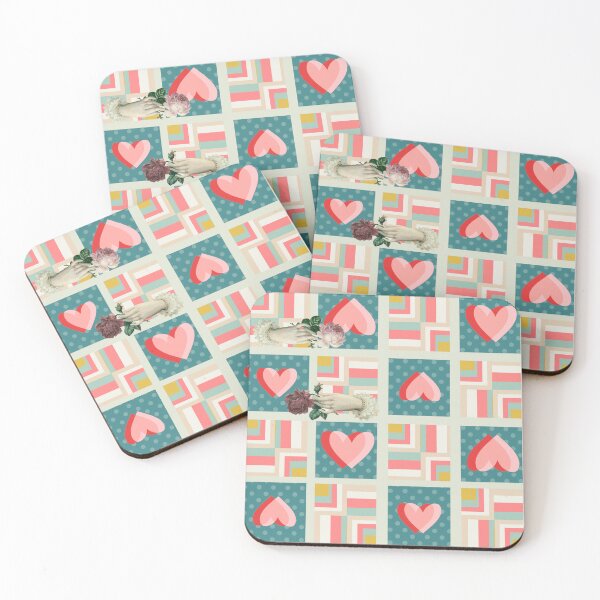 Item preview, Vintage Hand Rose Heart Quilt Grid Pattern designed and sold by AKateWillett.
