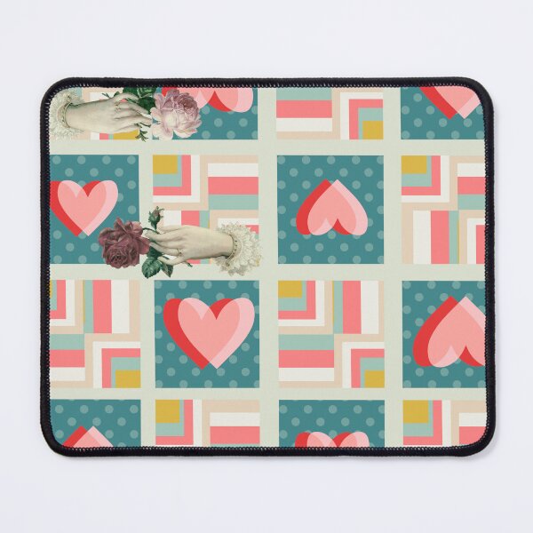 Item preview, Vintage Hand Rose Heart Quilt Grid Pattern designed and sold by AKateWillett.