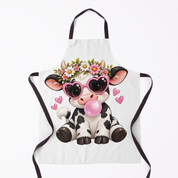 Item preview, Cute Cow with Heart Sunglasses and Bubblegum designed and sold by TinyWeird.