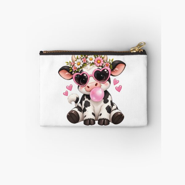 Item preview, Cute Cow with Heart Sunglasses and Bubblegum designed and sold by TinyWeird.