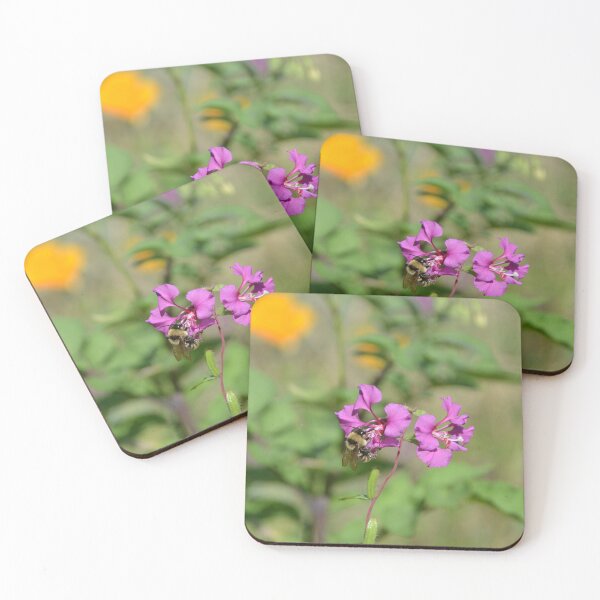 Item preview, Bumblebee Pollinating Magenta Fireweed Flowers designed and sold by MiraNadaPrints.