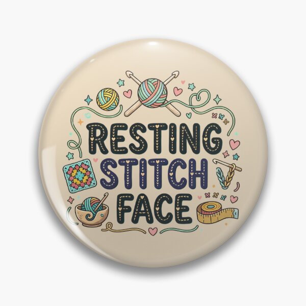 Item preview, Resting Stitch Face - Funny Crochet Knitting Yarn Art designed and sold by MarJul.