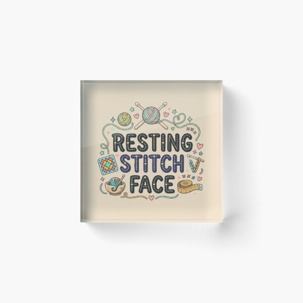 Item preview, Resting Stitch Face - Funny Crochet Knitting Yarn Art designed and sold by MarJul.