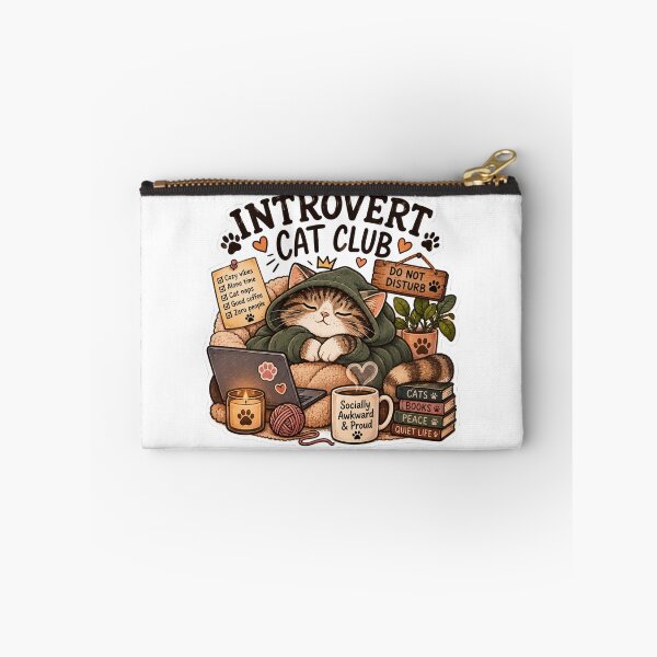 Item preview, Cozy Introvert Cat Club – Cute Homebody Cat designed and sold by ArtBySylvia.