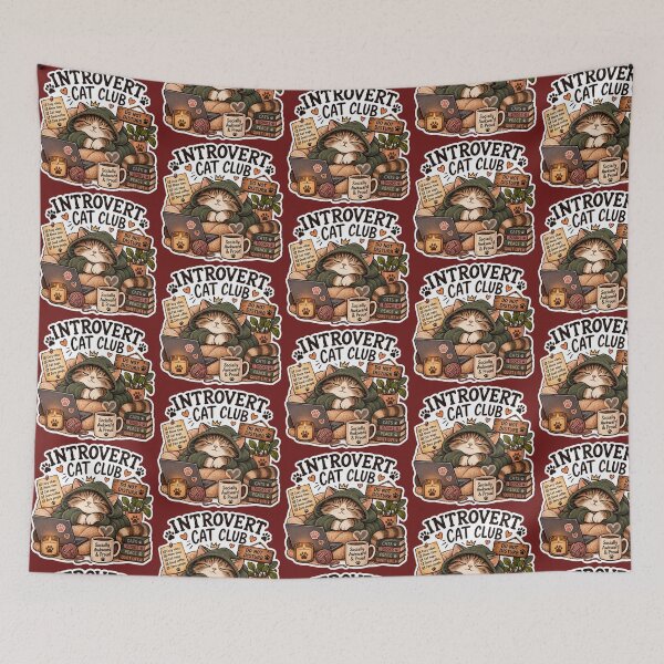 Item preview, Cozy Introvert Cat Club – Cute Homebody Cat designed and sold by ArtBySylvia.