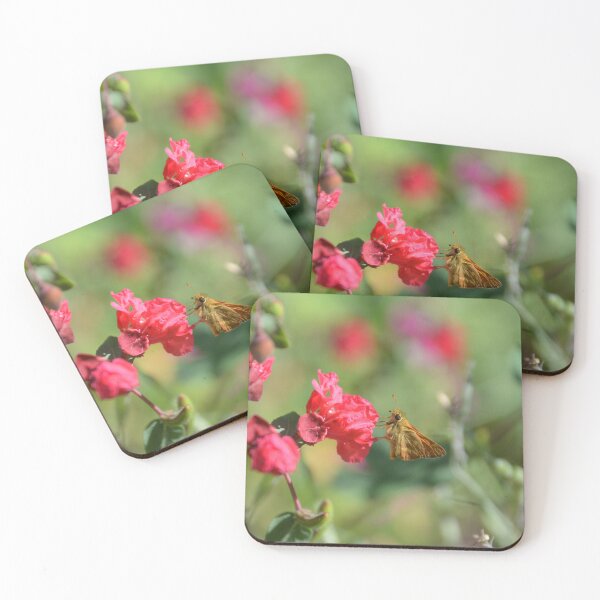 Item preview, Skipper Butterfly Feeding on Magenta Clarkia designed and sold by MiraNadaPrints.