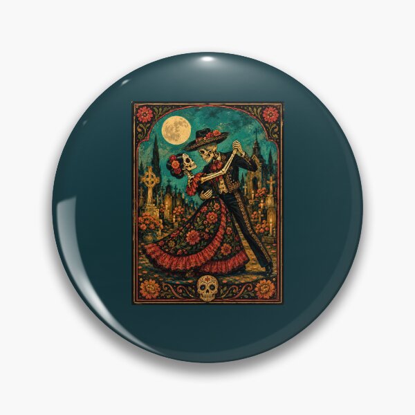 Item preview, Dancing Skeletons Day of the Dead Moonlight Waltz designed and sold by Apex & Anthem .