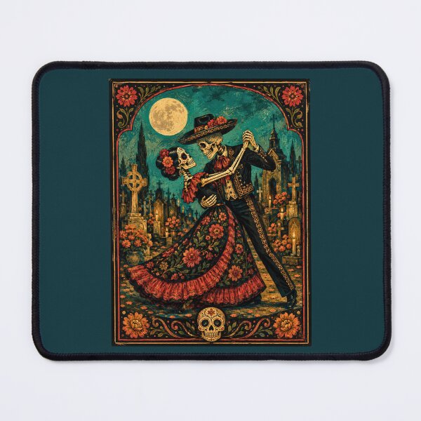 Item preview, Dancing Skeletons Day of the Dead Moonlight Waltz designed and sold by Apex & Anthem .