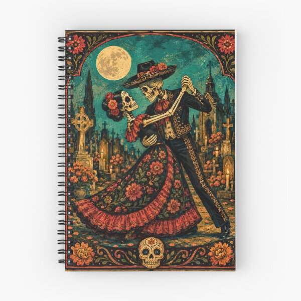 Item preview, Dancing Skeletons Day of the Dead Moonlight Waltz designed and sold by Apex & Anthem .