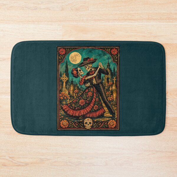 Item preview, Dancing Skeletons Day of the Dead Moonlight Waltz designed and sold by Apex & Anthem .