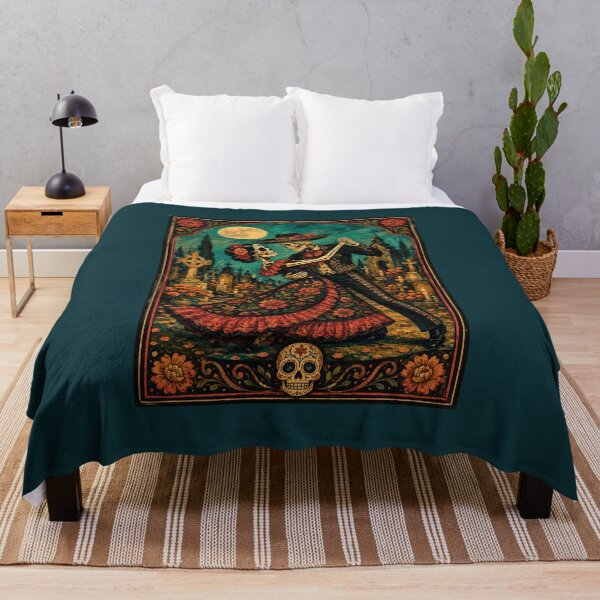 Item preview, Dancing Skeletons Day of the Dead Moonlight Waltz designed and sold by Apex & Anthem .