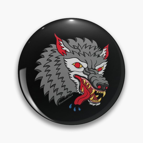 Item preview, Tattoo Flash Inspired Hungry Wolf designed and sold by noconnellart.