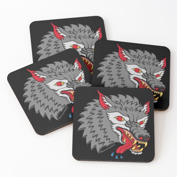 Item preview, Tattoo Flash Inspired Hungry Wolf designed and sold by noconnellart.