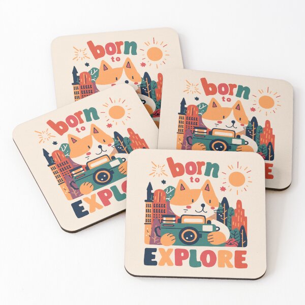 Item preview, Born to Explore Cat with Camera – Travel Adventure Typography designed and sold by BingYü · ✦.