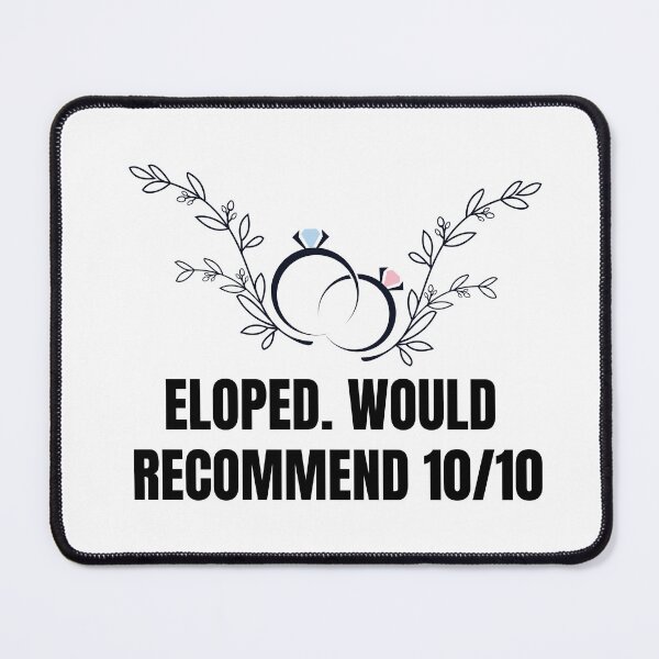 Item preview, Eloped Would Recommend 10/10 Funny Elopement Botanical Rings designed and sold by ARACREATIVECO.