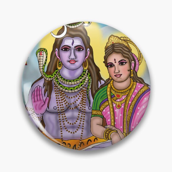Item preview, Shiva Parvati Artwork | Divine Hindu Couple Digital Painting & Spiritual Illustration designed and sold by Harshit_Digital_Arts.