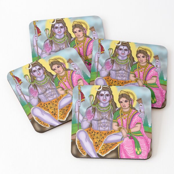 Item preview, Shiva Parvati Artwork | Divine Hindu Couple Digital Painting & Spiritual Illustration designed and sold by Harshit_Digital_Arts.
