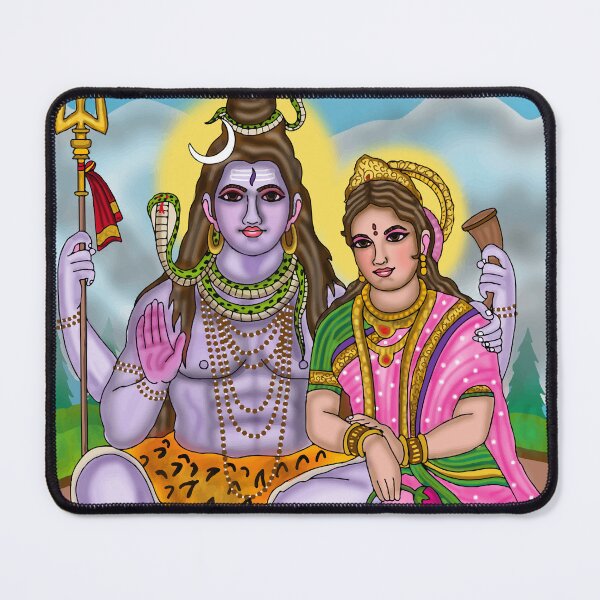 Item preview, Shiva Parvati Artwork | Divine Hindu Couple Digital Painting & Spiritual Illustration designed and sold by Harshit_Digital_Arts.