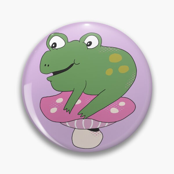 Item preview, Bean the Frog on Toadstool (Purple) designed and sold by yellowflowerhut.