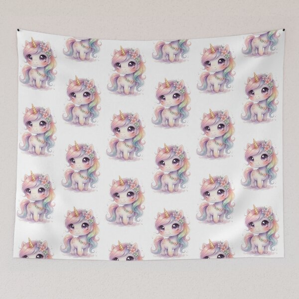 Item preview, Cute Rainbow Unicorn with Flowers designed and sold by HappyOops.