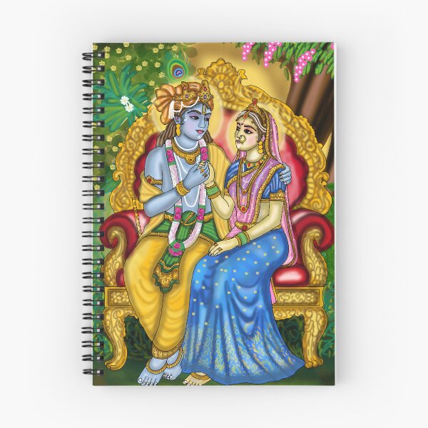 Item preview, Radha Krishna Artwork | Divine Hindu Couple Digital Painting & Spiritual Illustration designed and sold by Harshit_Digital_Arts.