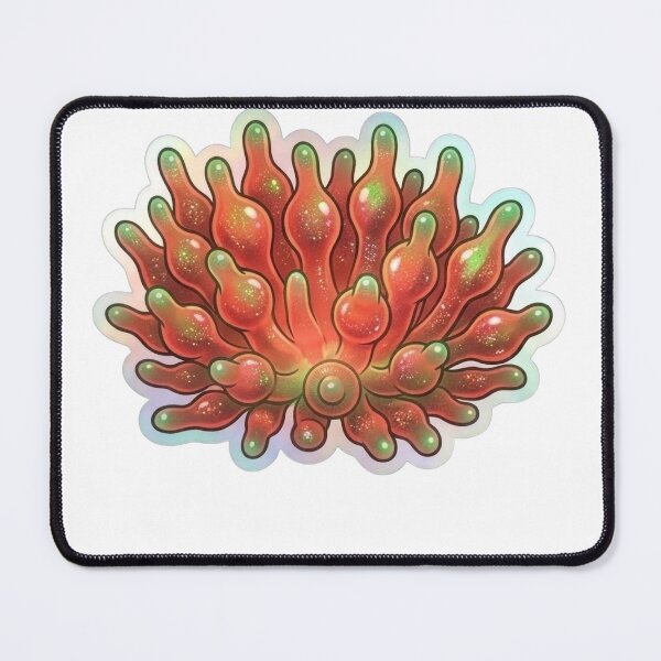 Item preview, Glittering Red Bubble Tip Anemone Illustration designed and sold by KenworksDigital.