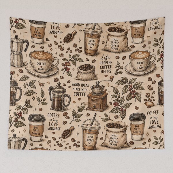 Item preview, Coffee Bean Pattern – Coffee Lover Café Aesthetic designed and sold by RJACreative.