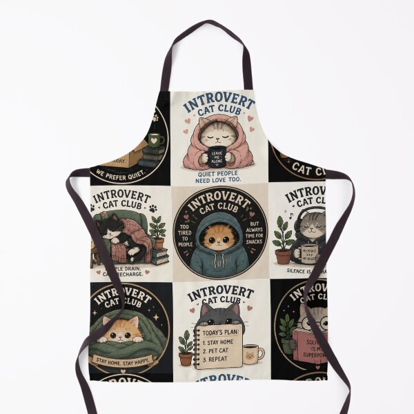 Item preview, Cozy Introvert Cat Club – Cute Homebody Cat designed and sold by ArtBySylvia.