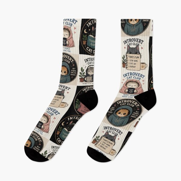 Item preview, Cozy Introvert Cat Club – Cute Homebody Cat designed and sold by ArtBySylvia.